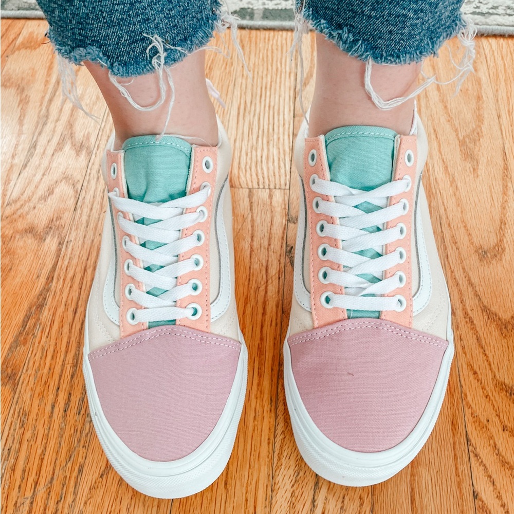 Vans Pastel Pink and Mint Sneakers